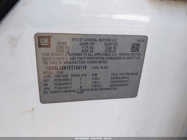 2015 CHEVROLET EQUINOX LS — I9