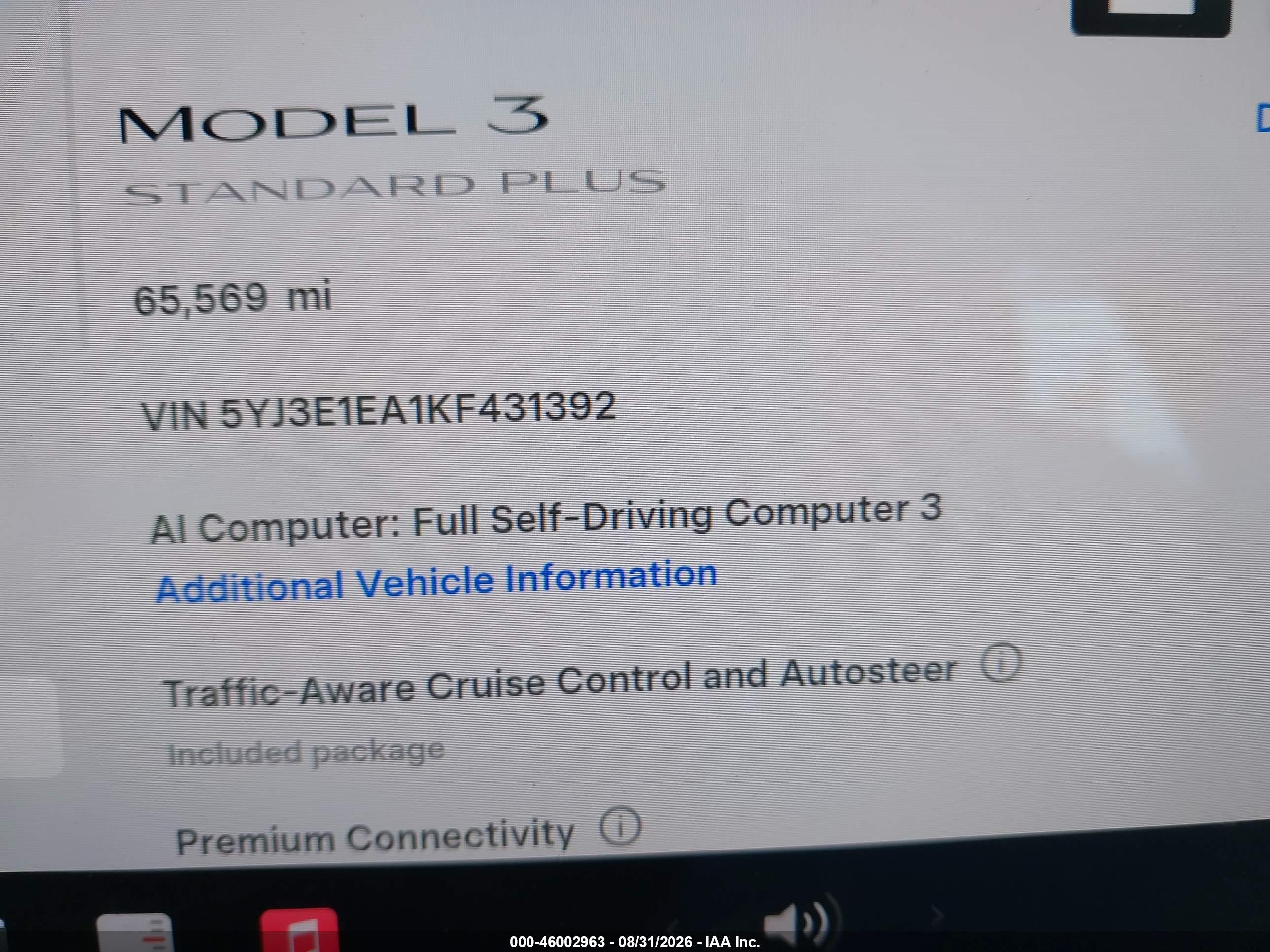 2019 TESLA MODEL 3