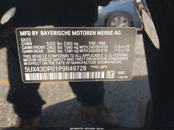 2023 BMW X3 SDRIVE30I — I9