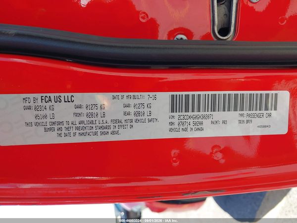 2016 DODGE CHARGER SXT — I9