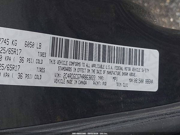 2017 DODGE GRAND CARAVAN SXT