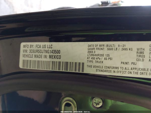 2022 RAM 2500 BIG HORN  4X4 6'4 BOX — I9