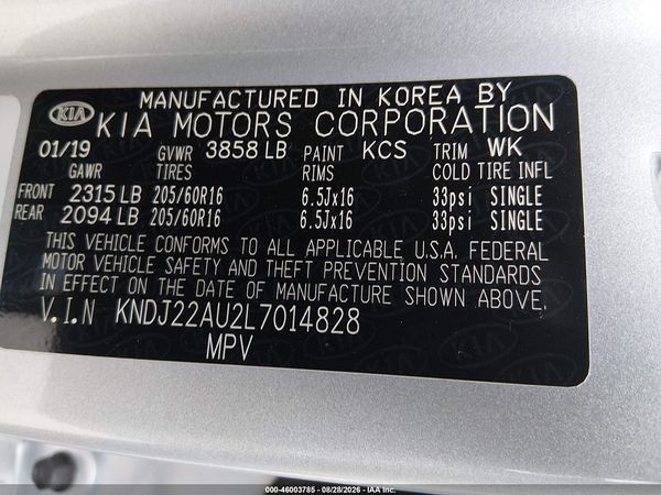 2020 KIA SOUL LX — I9