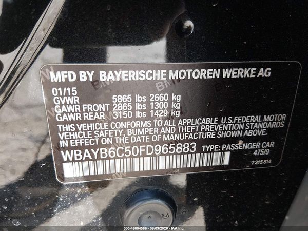 2015 BMW 750I XDRIVE