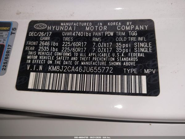 2018 HYUNDAI TUCSON SE