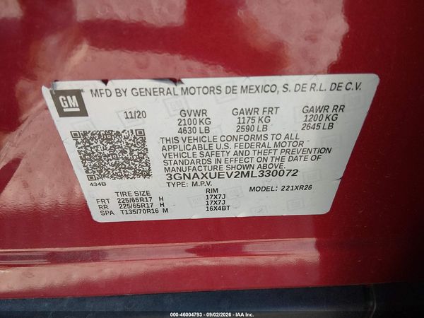 2021 CHEVROLET EQUINOX AWD LT — I9