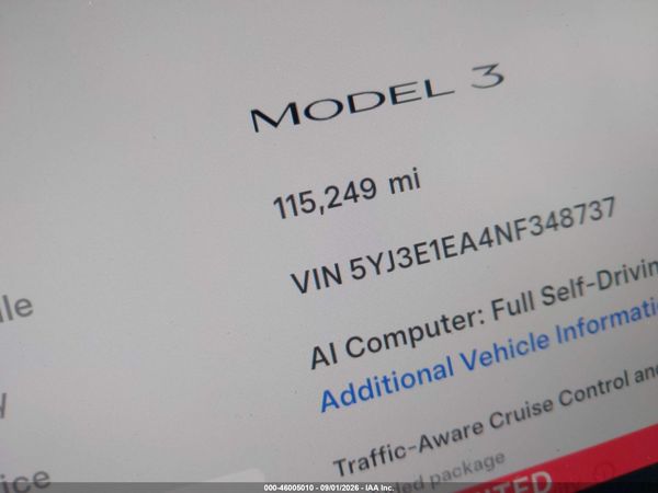 2022 TESLA MODEL 3 REAR-WHEEL DRIVE — I118