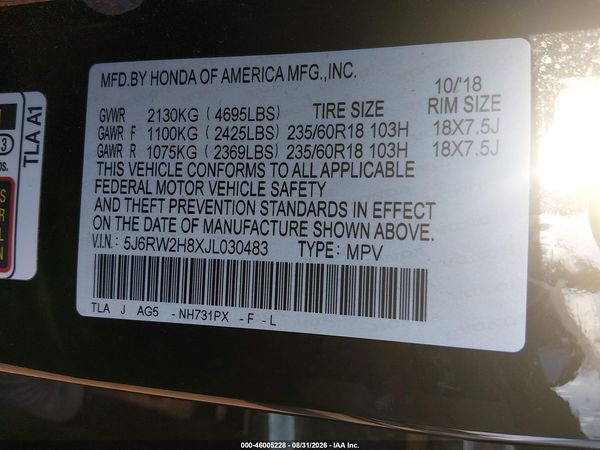 2018 HONDA CR-V EX-L/EX-L NAVI