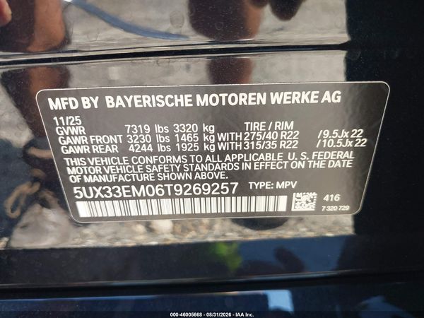 2026 BMW X7 M60I — I9