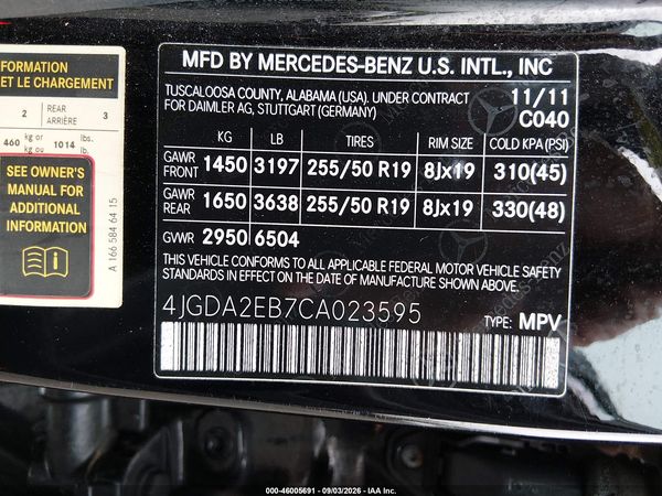 2012 MERCEDES-BENZ ML 350 BLUETEC 4MATIC