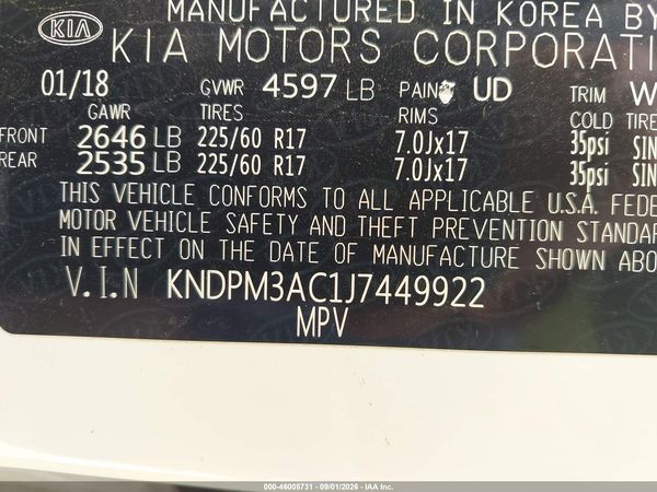 2018 KIA SPORTAGE LX