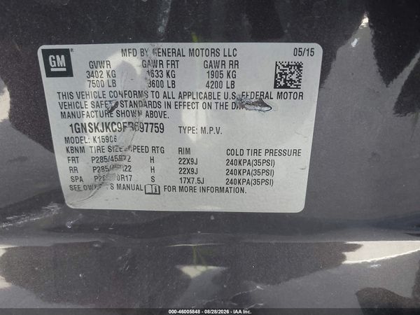 2015 CHEVROLET SUBURBAN LT — I9
