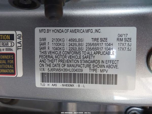 2017 HONDA CR-V LX