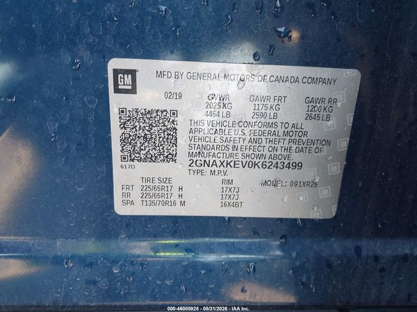 2019 CHEVROLET EQUINOX LT — I9