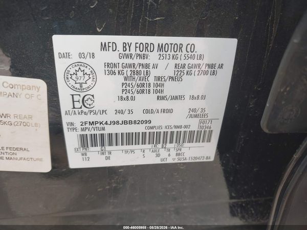 2018 FORD EDGE SEL — I9