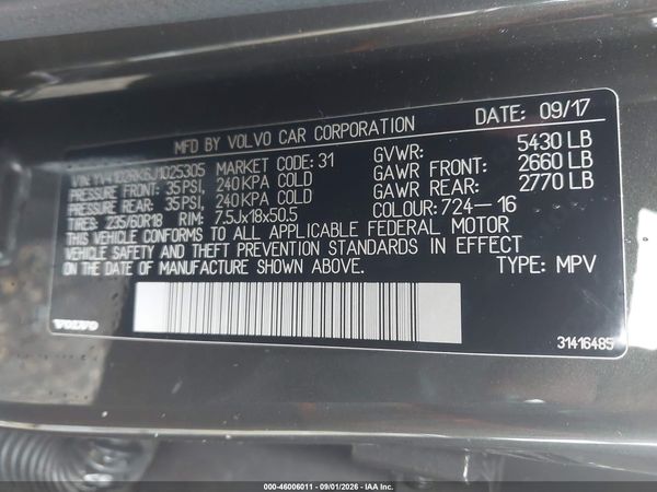 2018 VOLVO XC60 T5 MOMENTUM — I9