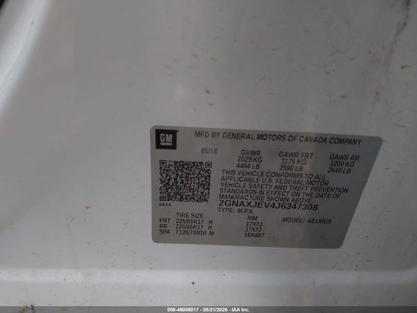 2018 CHEVROLET EQUINOX LT — I9