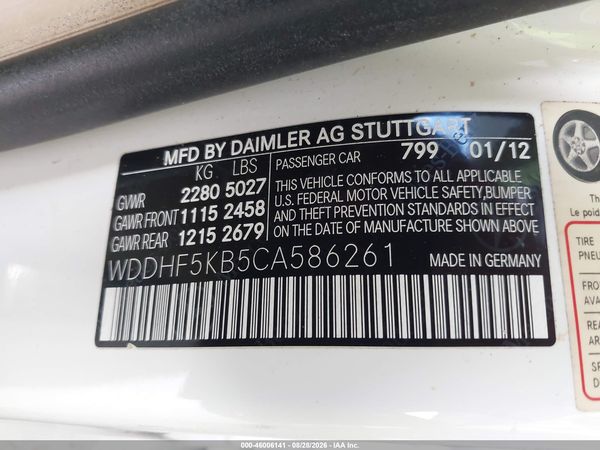2012 MERCEDES-BENZ E 350 E350 — I9
