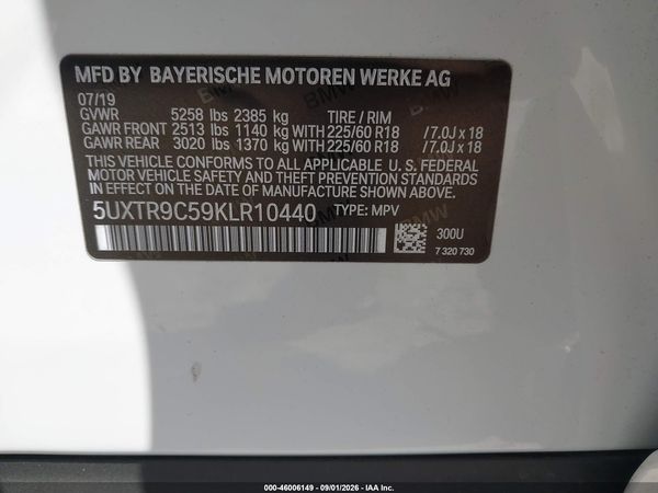 2019 BMW X3 XDRIVE30I