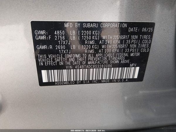 2025 SUBARU OUTBACK PREMIUM — I9