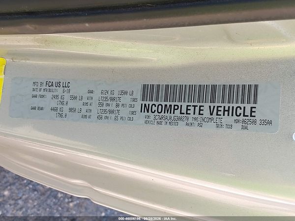 2018 RAM 3500 CHASSIS TRADESMAN/SLT