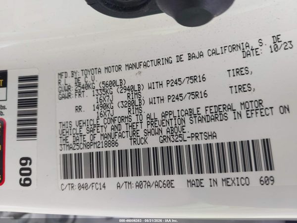 2023 TOYOTA TACOMA SR5 V6 — I9
