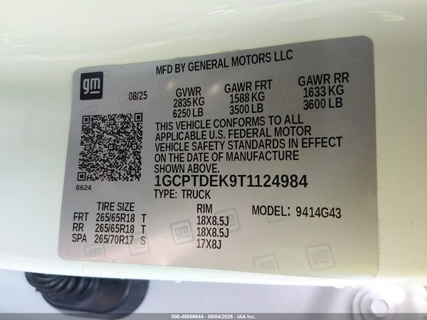 2026 CHEVROLET COLORADO Z71, 4WD — I9