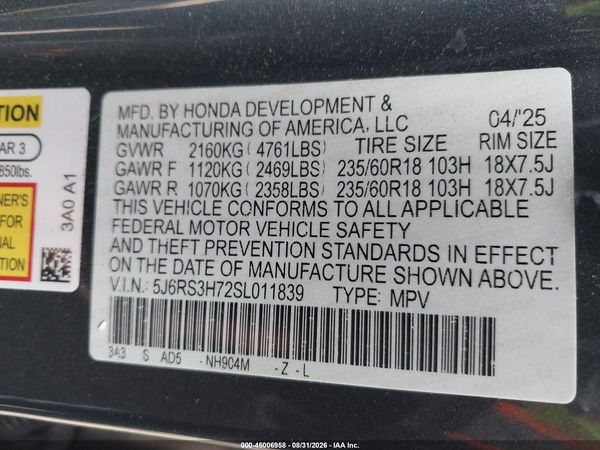 2025 HONDA CR-V EX-L 2WD