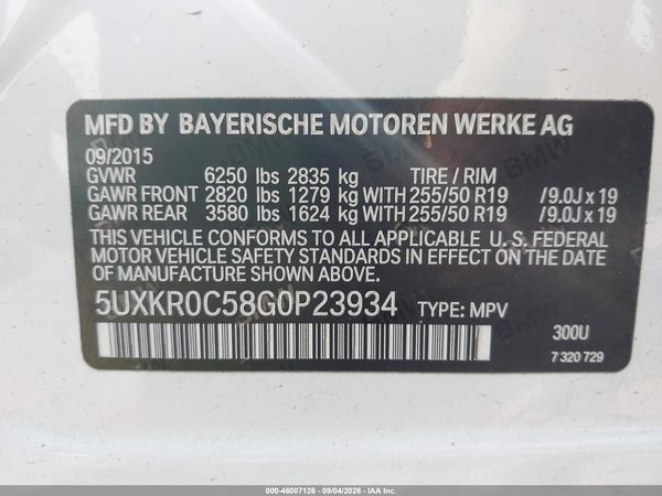 2016 BMW X5 XDRIVE35I
