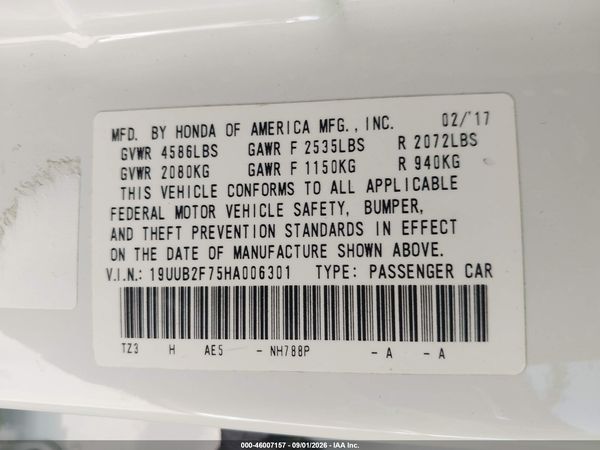 2017 ACURA TLX ADVANCE PACKAGE