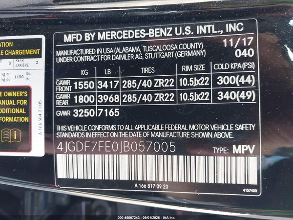 2018 MERCEDES-BENZ AMG GLS 63 4MATIC