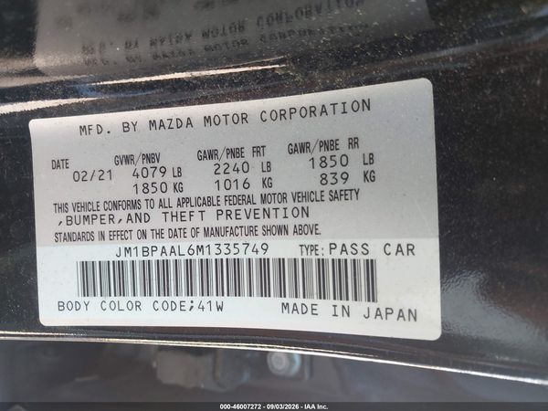 2021 MAZDA MAZDA3 2.5 S