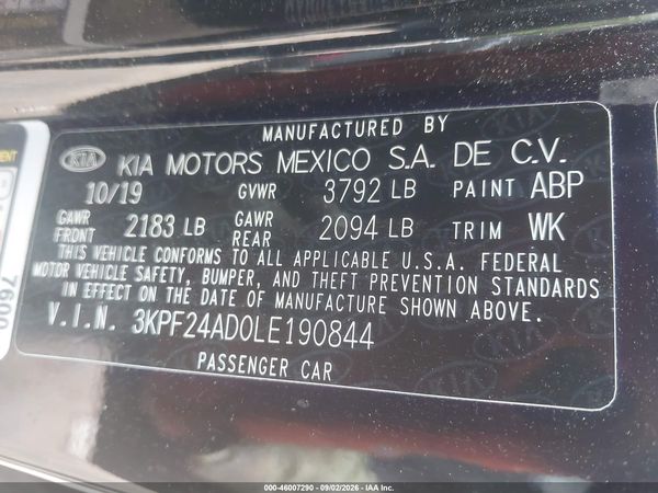 2020 KIA FORTE FE/LXS — I9