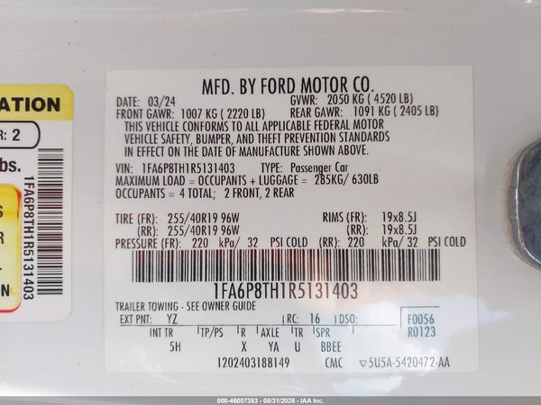 2024 FORD MUSTANG — I9