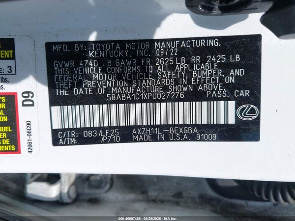 2023 LEXUS ES 300H F SPORT HANDLING