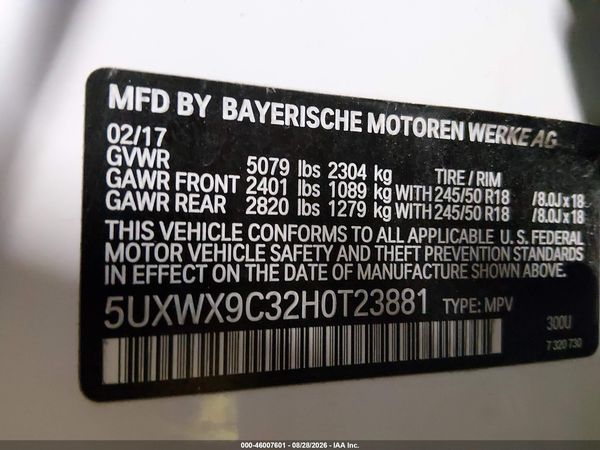 2017 BMW X3 XDRIVE28I