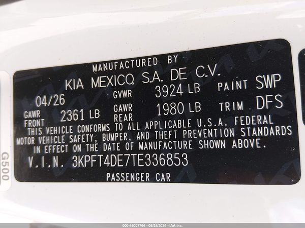 2026 KIA K4 LXS — I9