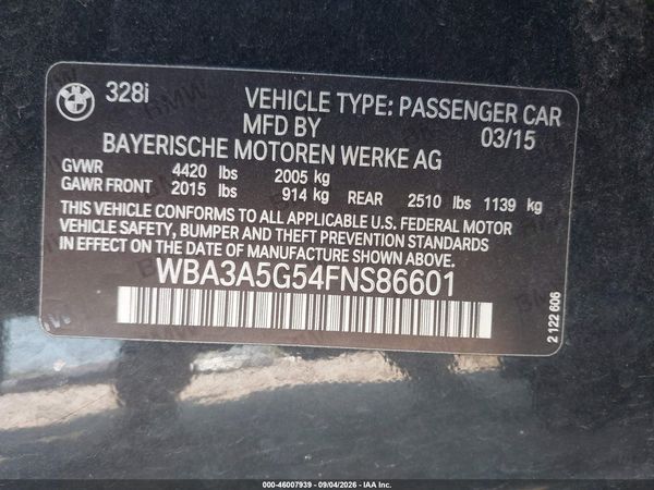 2015 BMW 3 SERIES 328I — I9