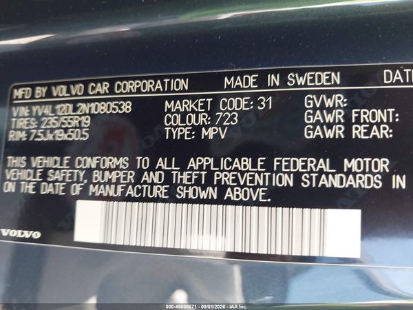 2022 VOLVO XC60 B5 INSCRIPTION — I9