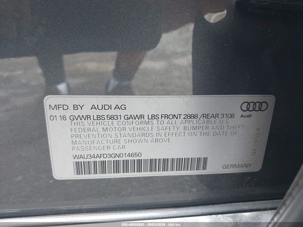 2016 AUDI A8 L 3.0T