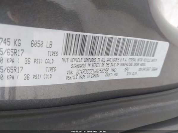 2017 DODGE GRAND CARAVAN SXT — I9