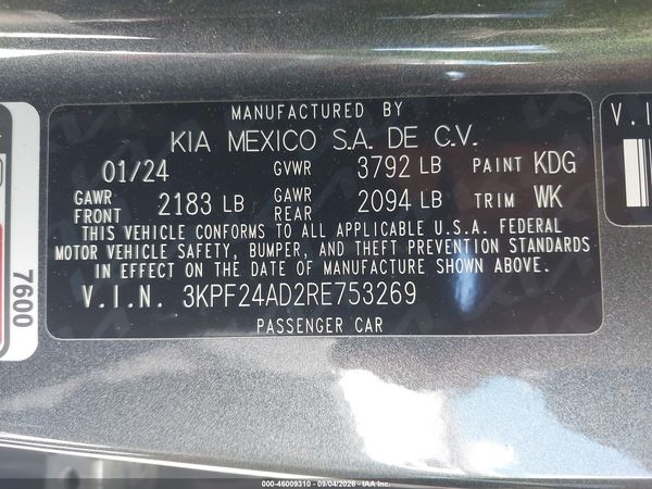2024 KIA FORTE LX — I9