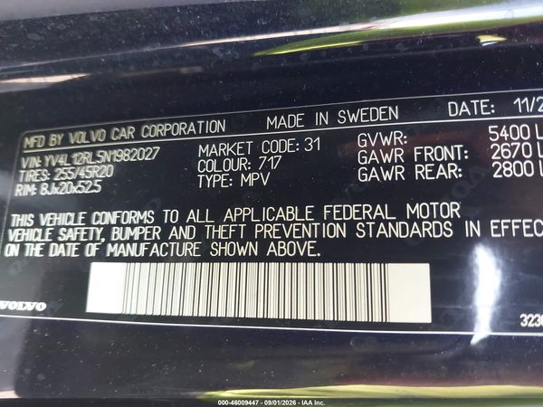 2022 VOLVO XC60 B5 INSCRIPTION — I9