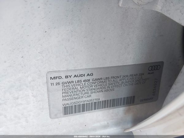 2026 AUDI S3 TFSI QUATTRO S TRONIC — I9