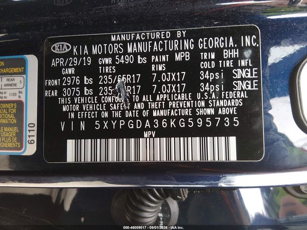 2019 KIA SORENTO 2.4L LX