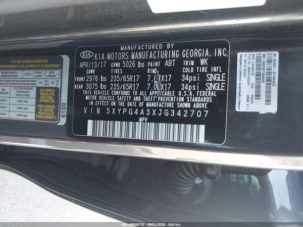 2018 KIA SORENTO 2.4L LX — I9
