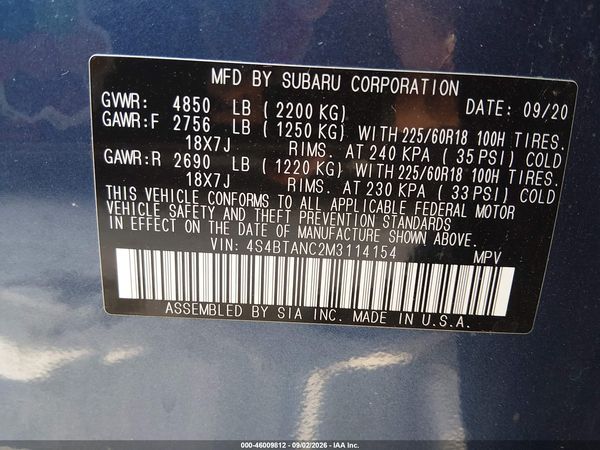 2021 SUBARU OUTBACK LIMITED