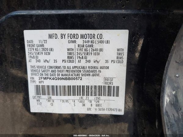 2022 FORD EDGE SE — I9