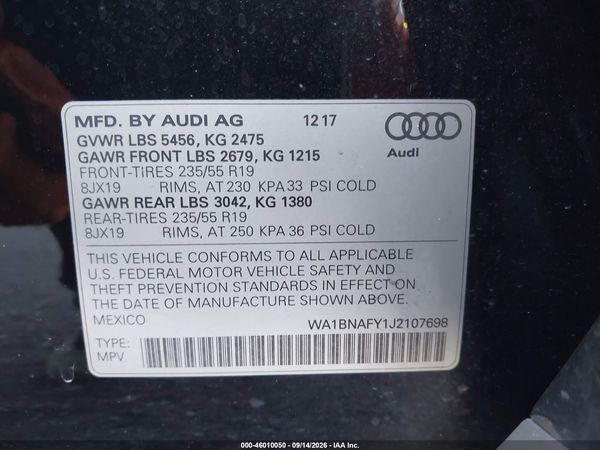 2018 AUDI Q5 — I9