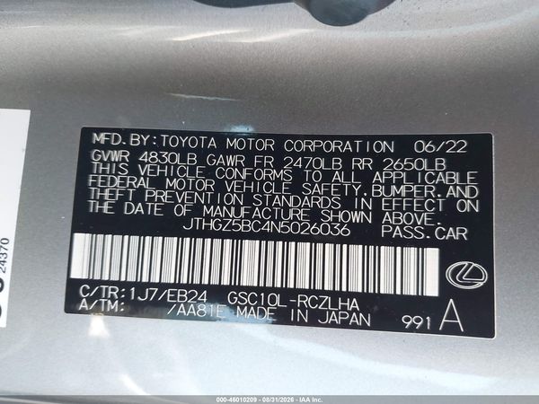 2022 LEXUS RC 350 F SPORT